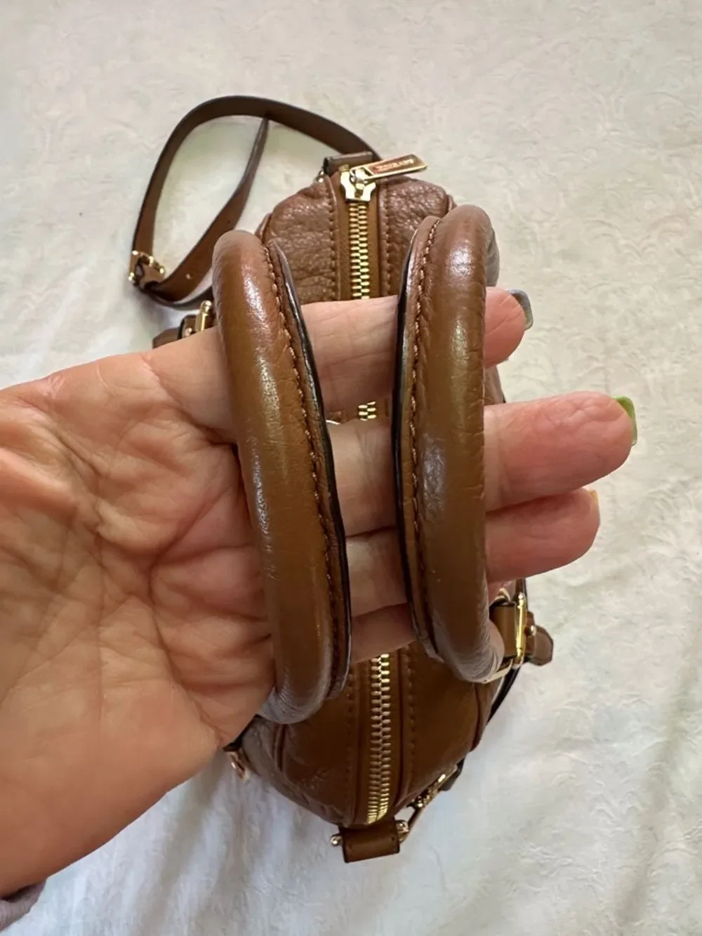 MICHAEL KORS Bedford Satchel Bag Crossbody Bowler Brown